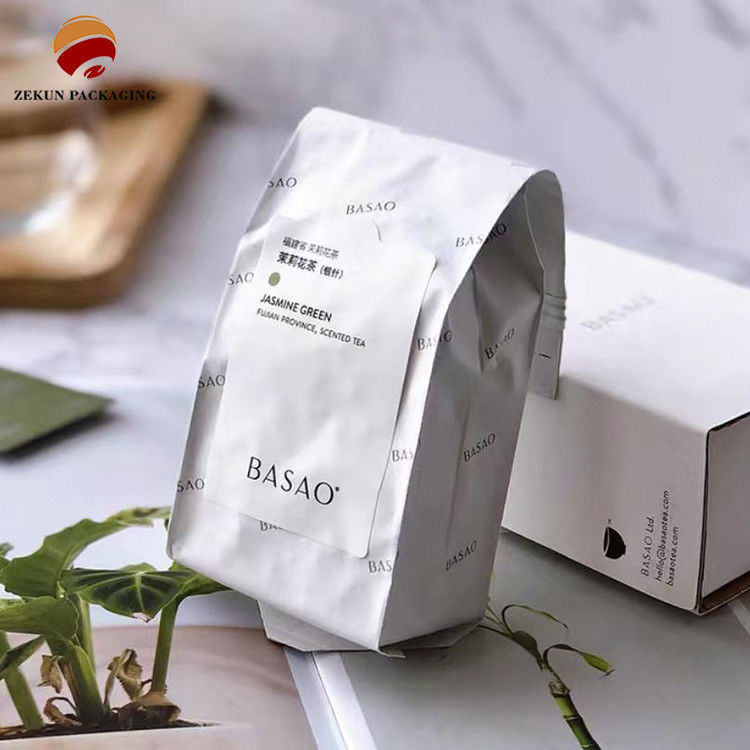 Çay Paketleme Torbası Özel Baskılı CMYK Tasarımlı Fermuarlı Üst Grave Baskı BOPP/Kraft Kağıdı/PE