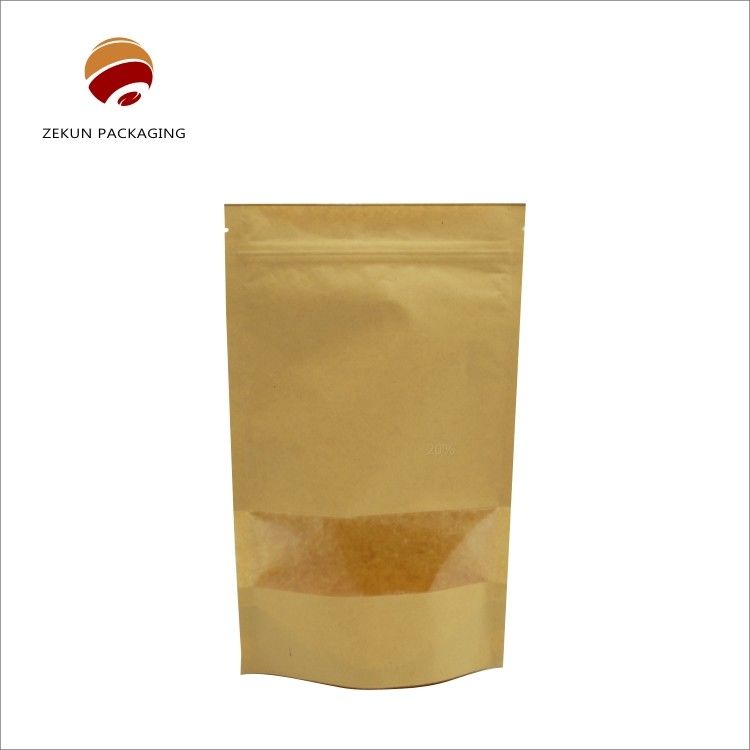 Özel basılı Kraft Kağıt Torbası 250g Kapasite Gıda Paketleri için Parlak Finish