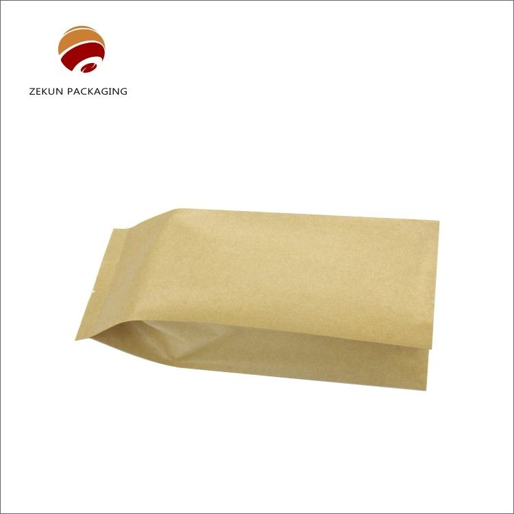 Özel basılı Kraft Kağıt Torbası 250g Kapasite Gıda Paketleri için Parlak Finish