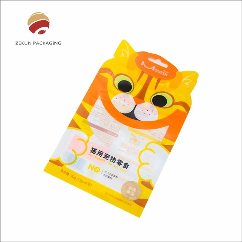 Özel Tasarımlı Evcil hayvan Yemeği Çantası Zipper Top Canlı CMYK Yazdırma PET/AL/PE Malzemeleri