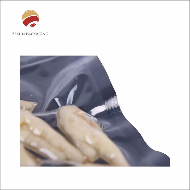 Salmon için paketlenmiş şeffaf gıda vakum torbaları 2/3 Satış için yan mühür